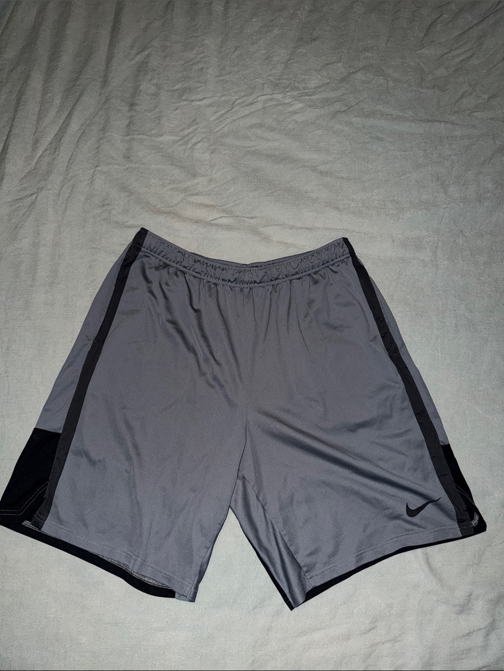 Nike Men’s Gray Athletic Shorts with Black Accents